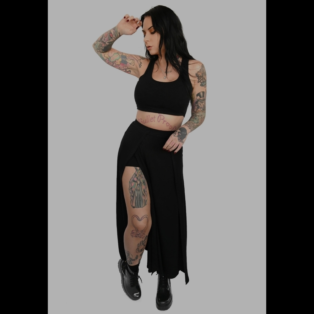 Foxblood Darla Maxi Skirt With Built in Shorts 2x nwot